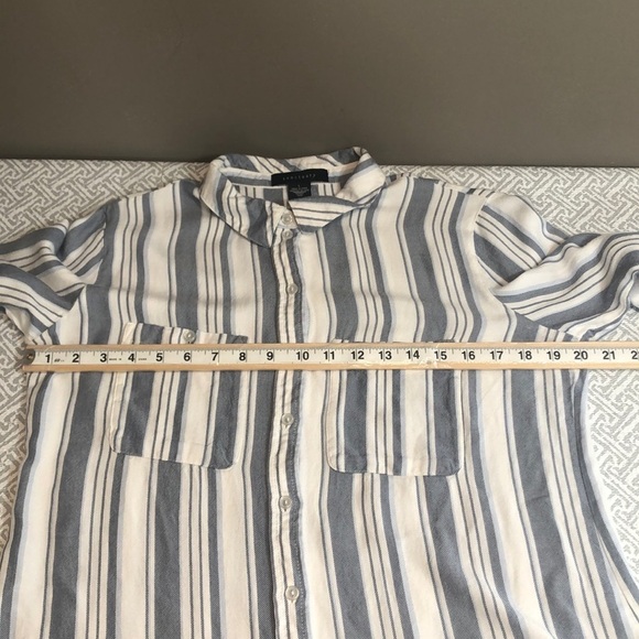 Sanctuary Tomboy Strip Shirt Roll Tab Sleeves Large - Picture 5 of 8